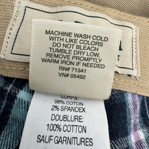 LL Bean Pants Womens 20 Khaki Tan Classic Fit Straight Flannel Lined Coastal NEW - Picture 5 of 8